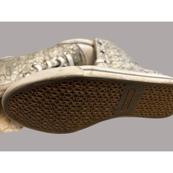 Coach Bonney Shearling Lined Hi Top sneakers Size 6B - Picture 8 of 10